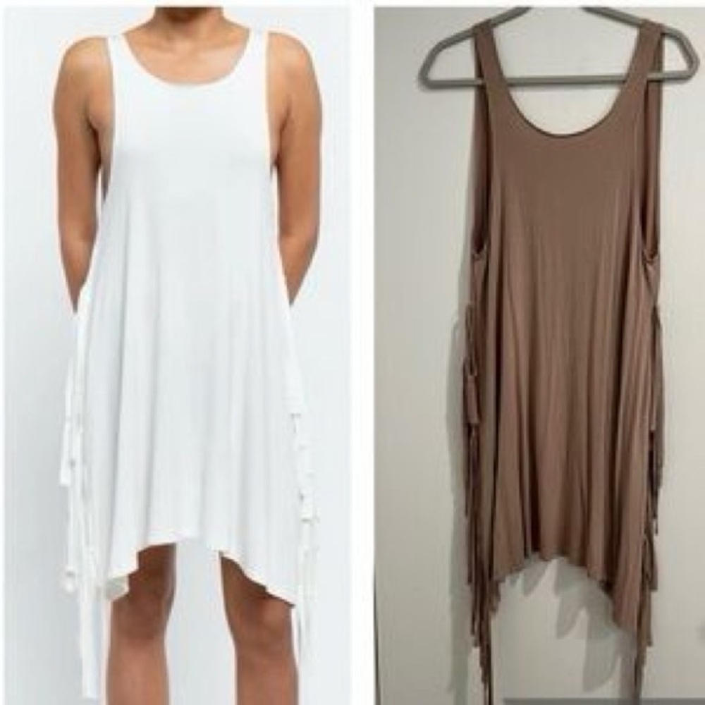 POL Asymmetrical Dress in Brown